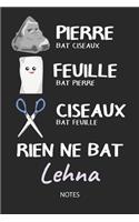 Rien ne bat Lehna - Notes: Noms Personnalisé Carnet de notes / Journal pour les filles et les femmes. Kawaii Pierre Feuille Ciseaux jeu de mots. Fournitures scolaires, premier