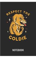 Respect The Goldie Notebook: Blank & Dotted Fitness Golden Retriever Journal (6" x 9") For Every Dog Owner And Bodybuilder