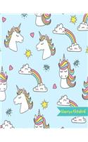 Unicorn Notebook: Cute Kawaii Journal and Diary Large 8.5 x 11 Matte Cover with Blank Lined Ruled White Paper Interior - Perfect for School, Gifts for Kids (Girls and