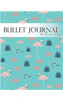 Bullet Journal Notebook, Dotted Grid, Graph Grid-Lined Paper, Large, 8x10, 150 Pages: Pink Flamingo in Flower Blue Garden Covers: Master Journaling with Bullet Guide System Professional Journal