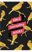 Bible Journaling Books: Prayer Journal: Gold Peaceful Bird Design (100 Pages in 6x9 Inches Size)