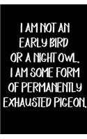 I'm not an early bird or a night owl. I am some form of permanently exhausted pigeon journal