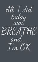 All I did today was BREATHE and ... I'm OK