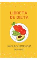 Libreta de Dieta - Diario de alimentación de 90 días