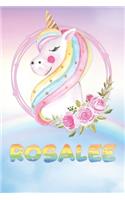 Rosalee: Rosalee's Unicorn Personal Custom Named Diary Planner Calendar Notebook Journal 6x9 Personalized Customized Gift For Someone Who's Surname is Rosale