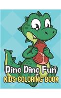 Dino Dino Fun Kids Coloring Book: Dinosaur Eating Meat Cover Color Book for Children of All Ages. Teal Diamond Design with Black White Pages for Mindfulness and Relaxation