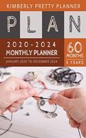 5 year monthly planner 2020-2024: 2020-2024 Monthly Planner Calendar 60 months - internet login and password - 5 Year Goal Planner - Five Year Life Goal Plan - Craftwork Design