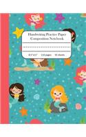 Handwriting Practice Paper Composition Notebook: Blank Writing Sheets with Dotted Midline for Kids size 8.5x11 inches