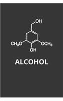 Alcohol Molecule Notebook: Lined Journal, 120 Pages, 6 x 9, Affordable Gift Journal Matte Finish
