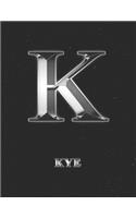 Kye: 2 Year Weekly Planner with Note Pages (24 Months) - Silver Effect Personalized Custom Letter K Initial First Name - 2020 - 2021 - Week Planning - Mo