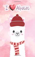 I Love Alpacas Notebook (College Ruled Lined Paper, 6x9, 130 Pages)