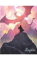 Sophie: Fantasy Dragon and Wizard Themed, Personalized with Name, Notebook, Journal or Diary To Write In, 105 Lined Pages, Great Birthday or Christmas Gifts