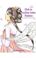 Girls in Ancient Asian Fashion - A hand-drawn coloring book