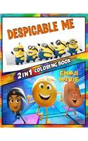 2 in 1 Coloring Book Despicable Me and Emoji Movie: Best Coloring Book for Children and Adults, Set 2 in 1 Coloring Book, Easy and Exciting Drawings of Your Loved Characters and Cartoons