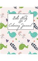 Bible Study & Coloring Journal: Cute Birds