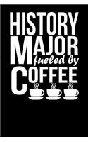 History Major Fueled by Coffee: Funny 6x9 Notebook for University and College Students