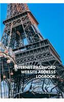 Internet Password Website Address Logbook, Eiffel Tower France