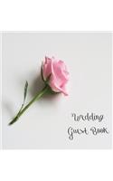 Wedding Guest Book, Bride and Groom, Special Occasion, Love, Marriage, Comments, Gifts, Well Wish's, Wedding Signing Book with Pink Rose (Hardback)