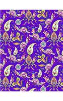 My Big Fat Journal Notebook Paisley Pattern On Purple: Jumbo Sized Ruled Notebook Journal - 300 Plus Lined and Numbered Pages With Index For Journaling, Writing, Planning and Doodling In Large 8.5 by 11 