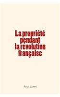 La Propriété pendant la révolution française