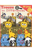 Trouve les Différences - 30 JEUX: Trouve les différences, Livre de jeux pour enfants dès 5 ans, de 7 à 11 différences par images - IMAGES GRAND FORMAT + Solutions