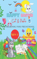 Happy Easter Cut and Paste Workbook for Preschool