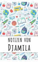 Notizen von Djamila: Liniertes Notizbuch für deinen personalisierten Vornamen