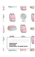 Composition Notebook for School: Notebook/Journal for Students (Large 8.5x11 Inch 21.59x27.94 cm) Wide Ruled Lined Paper 120 Blank Pages (BLUE&PINK&WHITE Pattern)