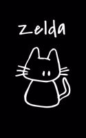 Zelda: Composition Notebook Plain College Ruled Wide Lined 6" x 9" Journal Cute Meow Funny Kawaii Gifts for Cat Lover's Organizer Record Log Passwords Addr