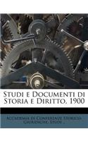 Studi E Documenti Di Storia E Diritto, 1900