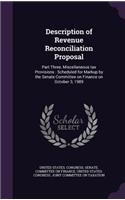 Description of Revenue Reconciliation Proposal: Part Three, Miscellaneous Tax Provisions: Scheduled for Markup by the Senate Committee on Finance on October 3, 1989