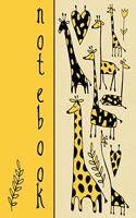 Yellow Giraffe Notebook: Giraffe Cover Notebook / Journal / Notes / 100 Lined Pages