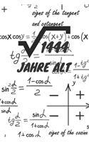 1444 Jahre alt: 38. Geburtstag Liniertes Mathe Wurzel Geburtstags Notizbuch oder Gästebuch Geschenk liniert - Journal mit Linien