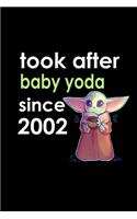 look after baby yoda since 2002 Notebook birthday Gift