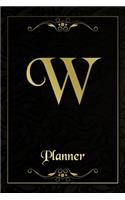 W: Letter Journal Monogram Minimalist Lined Notebook To Do List Undated Daily Planner for Personal and Business Activities with Check Boxes to Help you