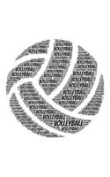 Volleyball: Notizblock - Notizbuch - DIN A5, 120 Seiten - Liniert, Lined, Linien - Notizen, Termine, Planer, Tagebuch, Organisation - Wortwolke Geschenk