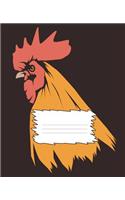 Rooster Design Composition Notebook: College Ruled Lined Pages Book (7.5 x 9.25)