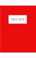 16 Month Weekly Planner 2018-2019: Daily and Monthly Academic Yearly Schedule Journal Agenda (September 2018 - December 2019) Plain Red Background