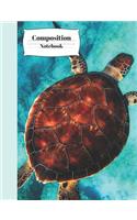 Composition Notebook: Sea Turtle School Writing Journal