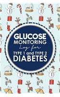 Glucose Monitoring Log for Type 1 and Type 2 Diabetes: Blood Glucose Monitoring Log Sheet, Diabetes Blood Sugar Log Book, Glucose Log, Christmas Cover(77 Glucose Monitoring Log for Type 1 and Type 2 Diabetes)