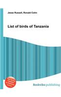 List of Birds of Tanzania