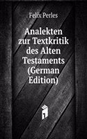 Analekten zur Textkritik des Alten Testaments (German Edition)