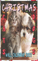 Christmas Cats Dogs Wall Calendar 2021