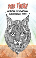 Malbücher für Erwachsene - Mandala Einfaches Muster - 100 Tiere