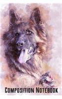 Composition Notebook: Dog German Shepherd Notebook Journal College Ruled Line Paper for Students and Teachers Gift( medium ruled paper ) 120 pages 6x9 inch