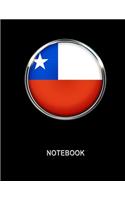 Notebook. Chile Flag Cover. Composition Notebook. College Ruled. 8.5 x 11. 120 Pages.