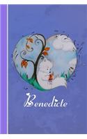 Benedicte: Cahier Personnalisé - Fox Avec Coeur - Couverture Souple - 120 Pages - Vide - Notebook - Journal Intime - Scrapbook - Idée Cadeau