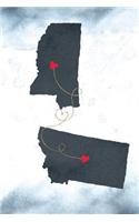 Mississippi & Montana: Long Distance Out of State Notebook - Blank Lines