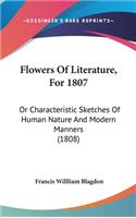 Flowers of Literature, for 1807