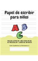Papel de escribir para niños